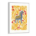 Obraz w ramie 70x100 - Zebra w Nowoczesności - abstrakcyjna nowoczesna grafika, pośrodku zebra - rama biała
