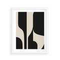 Plakat w ramie 40x50 - Abstrakcyjne Linie - boho plakat, rycina - rama biała