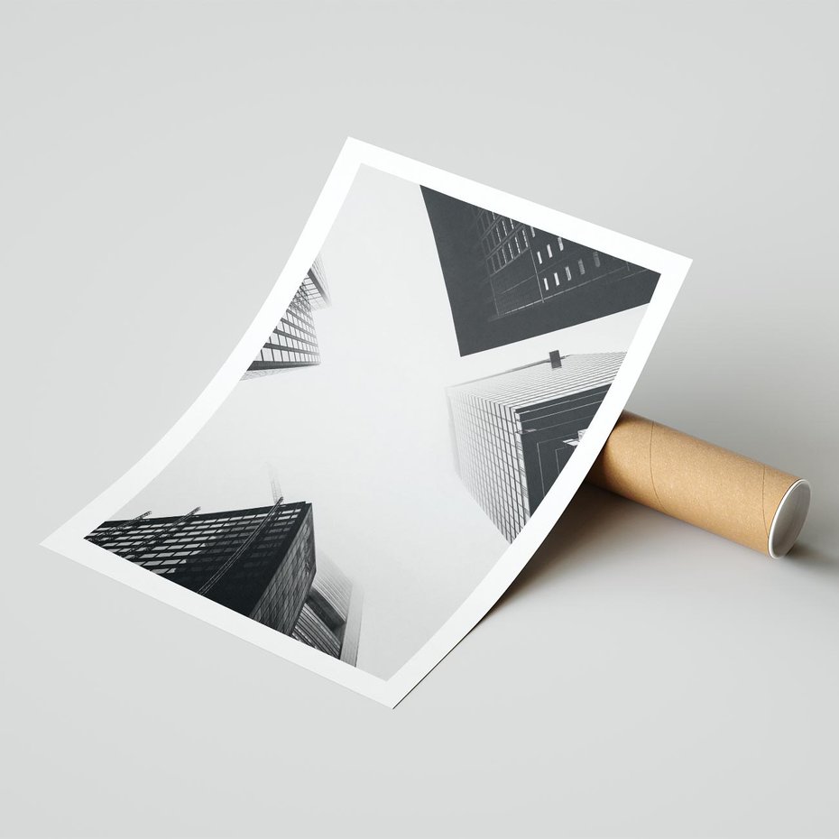 Plakat bez ramy 40x50 - Nowoczesna Dynamika - perspektywa, wieżowce