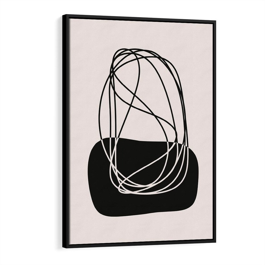 Obraz w ramie 70x100 - Linie Eksploracji - abstrakcyjne szkicowane linie, minimalizm - rama czarna