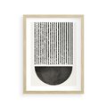 Plakat w ramie 30x40 - Taniec Impulsów - abstrakcyjne czarno białe formy, minimalizm - rama drewno