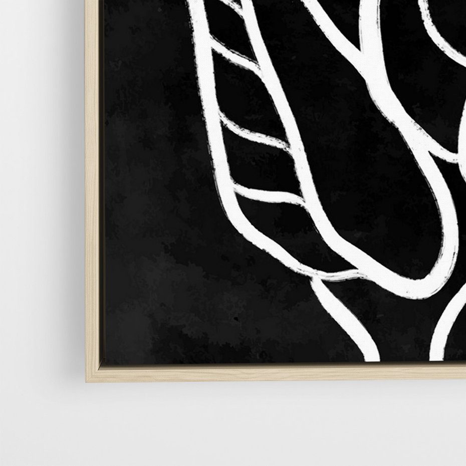 Obraz w ramie 70x100 - Lustrzane Odbicie - mroczna sztuka, minimalizm - rama drewno