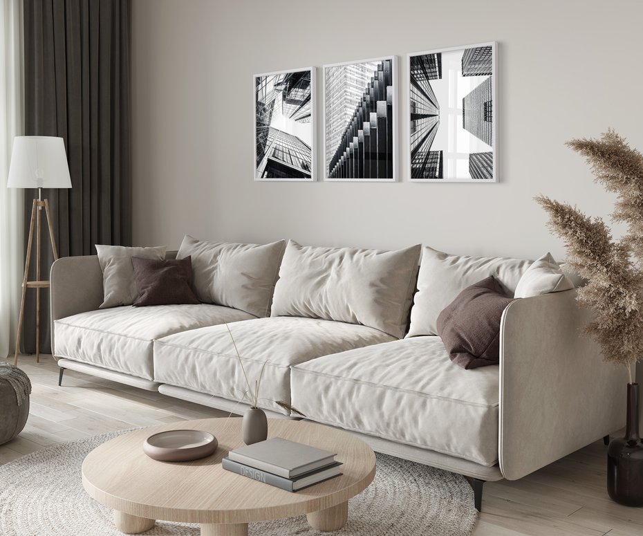 Zestaw obrazy w ramie 30x40 galeria - Wieżowce, Nowy, Jork, miasto - rama biała