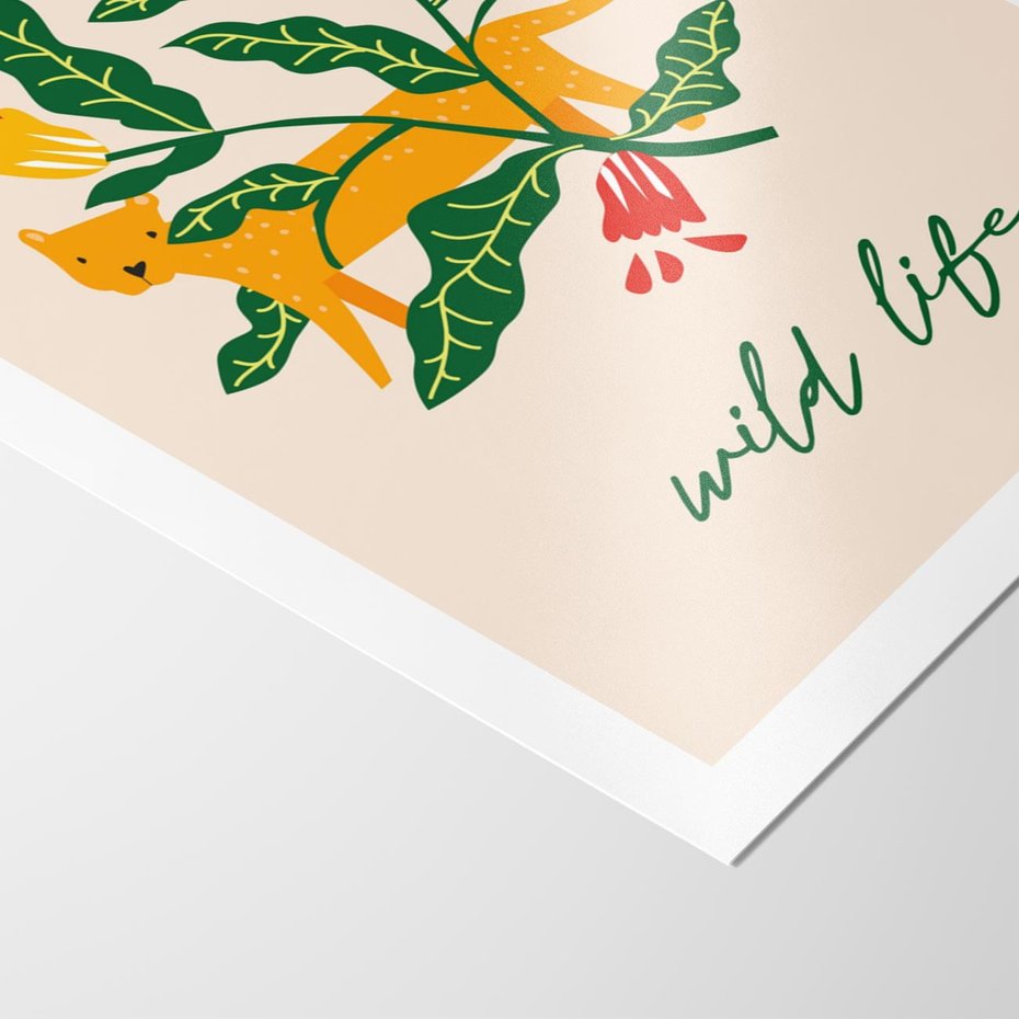 Plakat bez ramy 50x70 - Tygrys w Kwiatach - tygrys, plakat