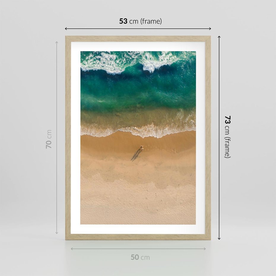 Plakat w ramie 50x70 - Oaza Relaksu - plaża, morze - rama drewno