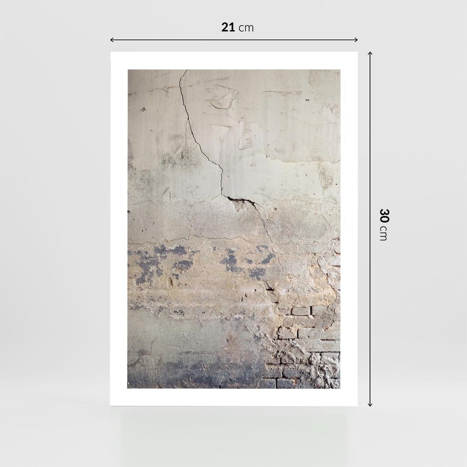 Plakat bez ramy 21x30 - Surowość ściany z betonu - ściana, beton