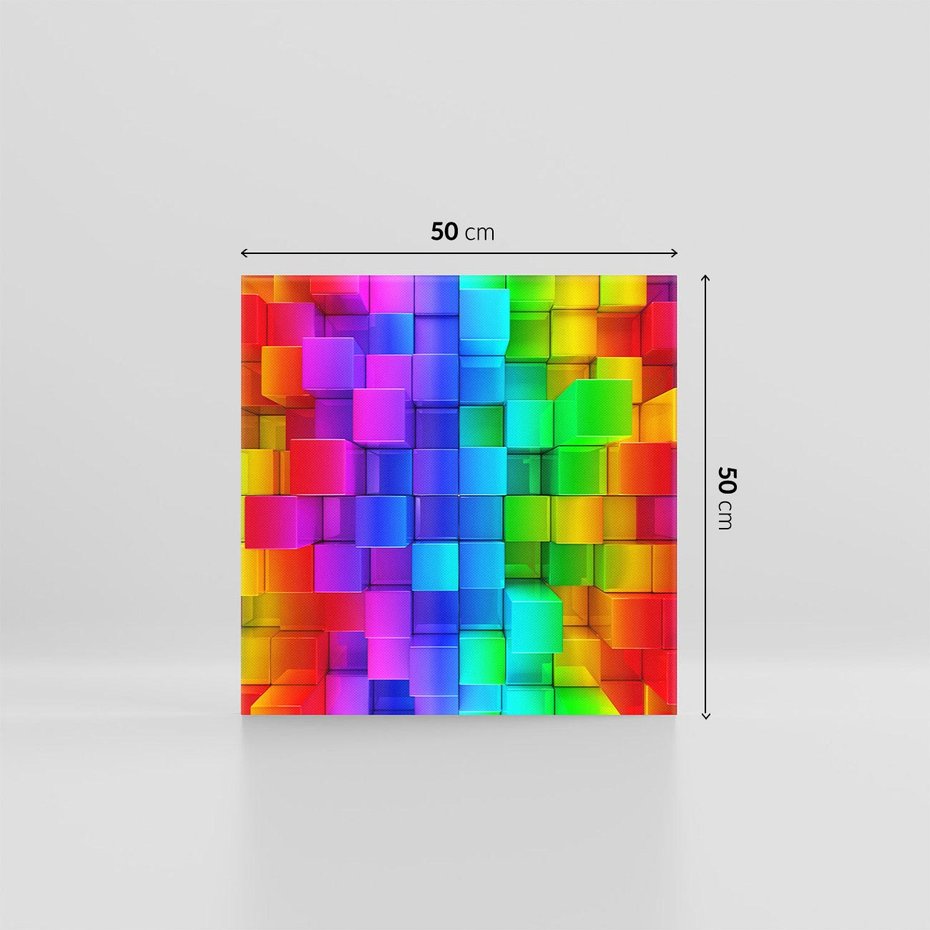 Obraz na płótnie 50x50 - Mozaika Abstrakcji: Trójwymiarowe Kompozycje - abstrakcja, 3d