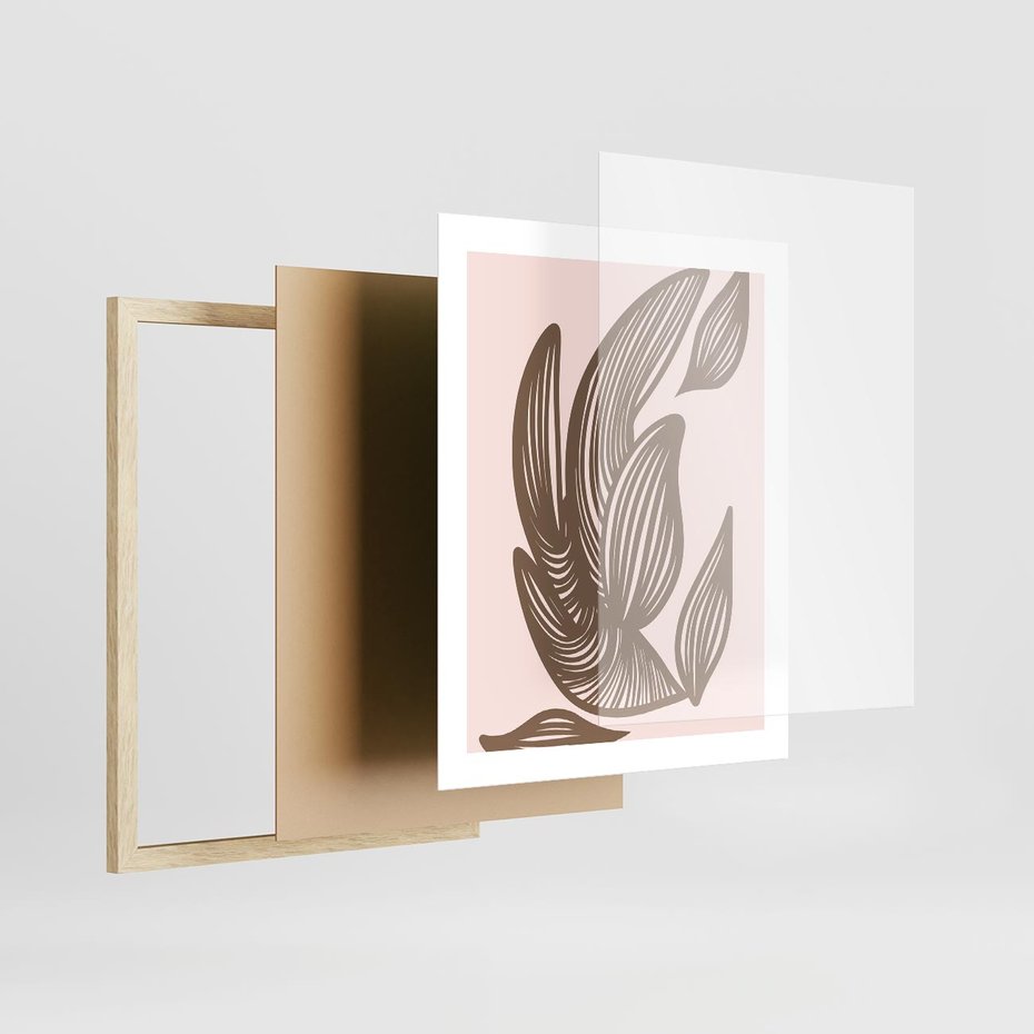 Plakat w ramie 40x50 - Nowoczesne Harmonie - skandynawski styl, plakat - rama drewno