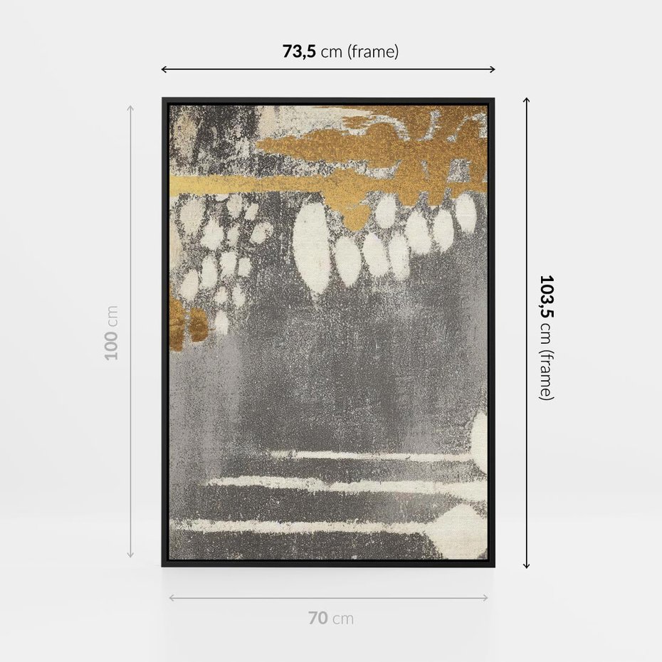 Obraz w ramie 70x100 - Malowane impresje zmysłów - abstrakcyjne plamy, linie - rama czarna