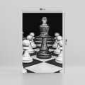 Obraz na płótnie 50x70 - Wzruszający Taniec na Szachownicys - szachy, gra