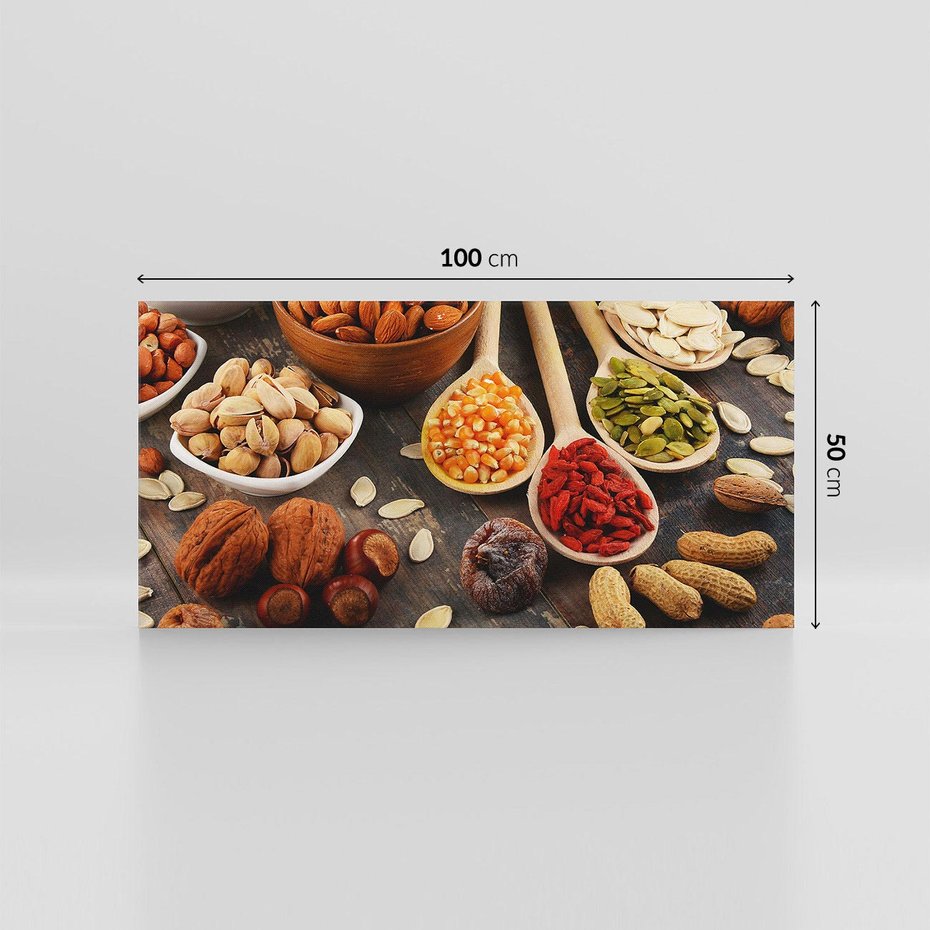 Obraz na płótnie 100x50 - Szlachetne smaki kuchni - nasiona, bakalie
