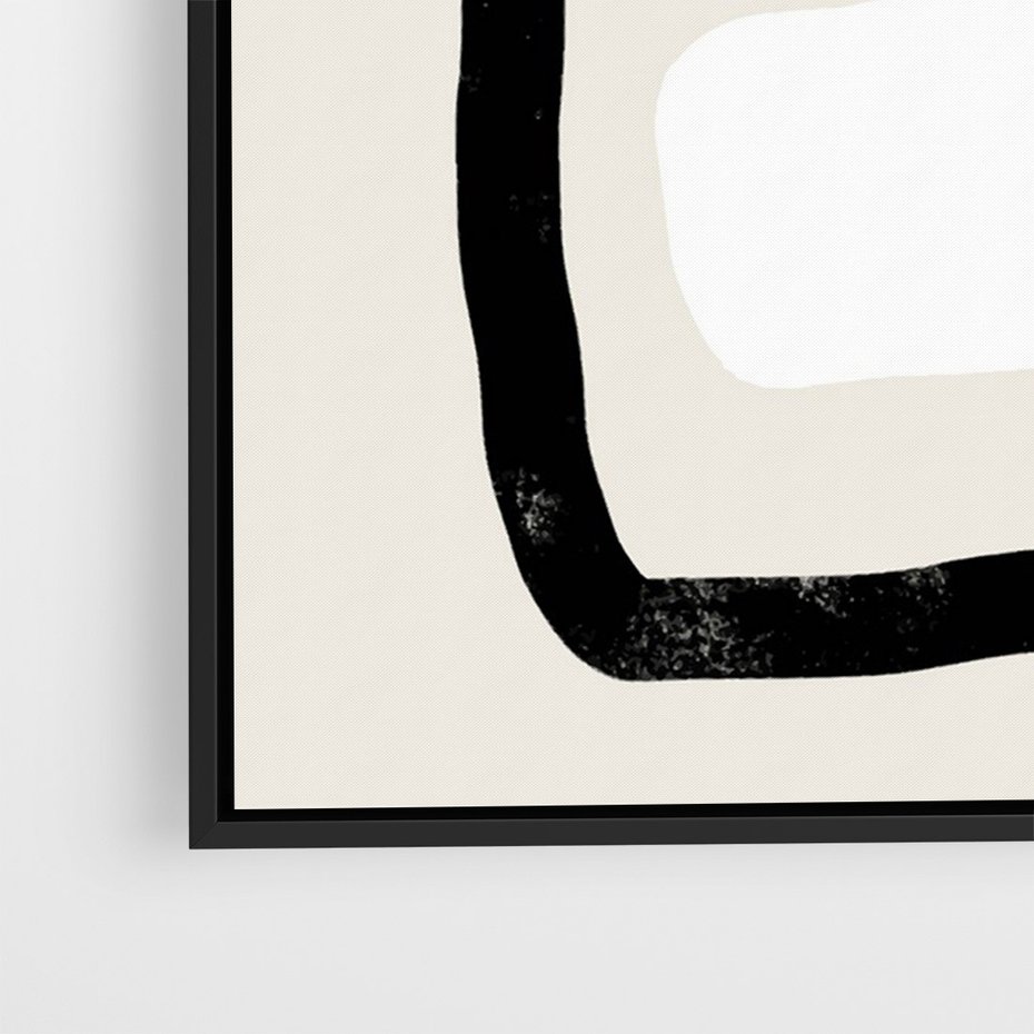 Obraz w ramie 70x100 - Kształtne Formy - geometryczne nieregularne kształty, nowoczesna kompozycja - rama czarna
