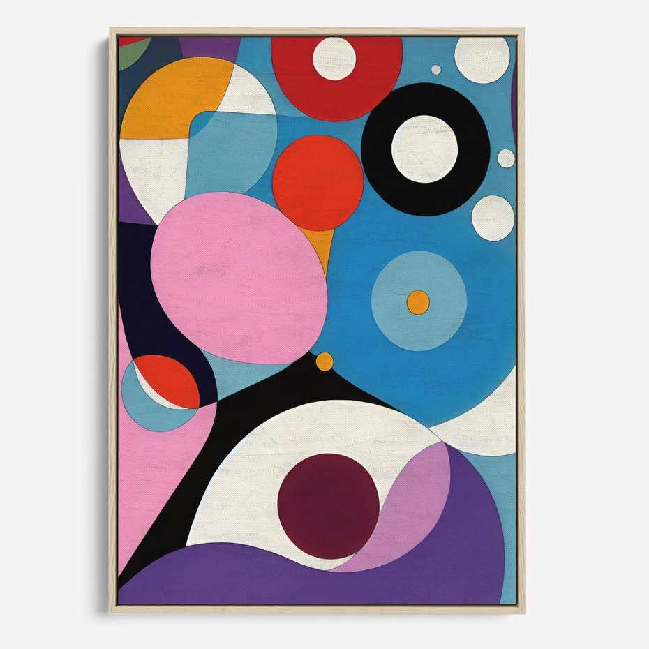 Obraz w ramie 70x100 - Kolorowe Ulotności - abstrakcyjny obraz olejny, żywe kolory - rama drewno