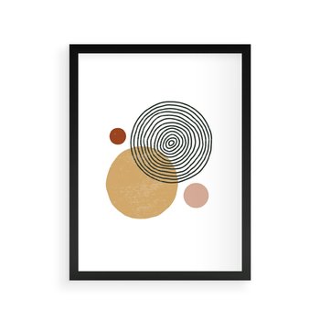 Plakat w ramie 30x40 - Wewnętrzne Formy - koła okręgi, abstrakcyjna nowoczesna sztuka - rama czarna