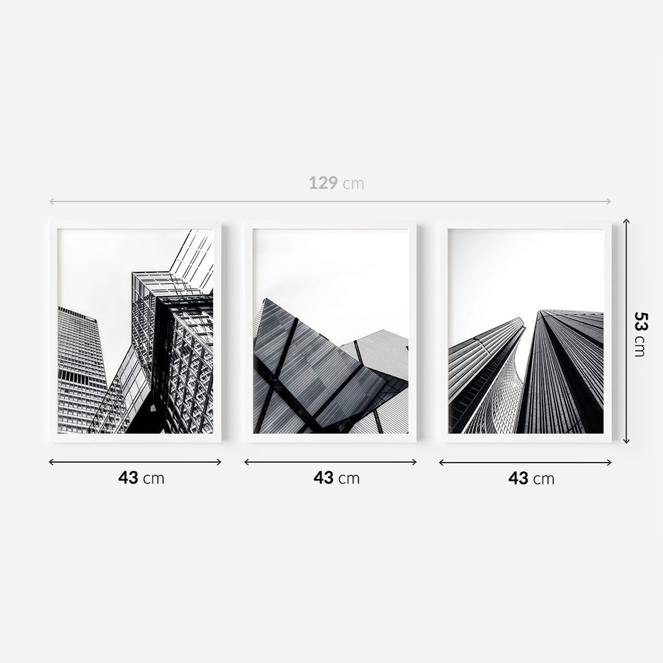 Zestaw obrazy w ramie 40x50 galeria - Architektura, sztuka, nowoczesna - rama biała