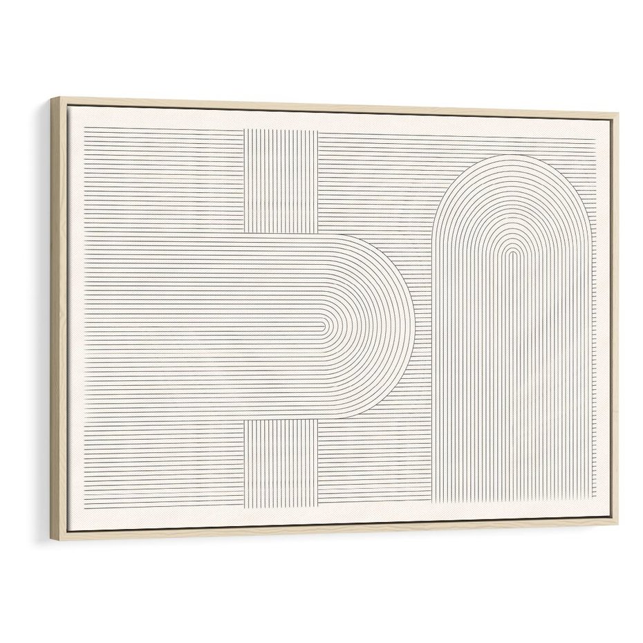 Obraz w ramie 70x50 - Geometryczna Elegancja Mid Century - mid century, minimalizm - rama drewno