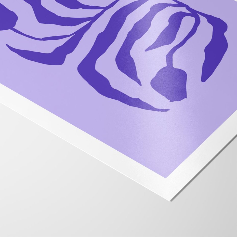 Plakat bez ramy 50x70 - Boho Sztuka Wolności - kwiaty, energetyczne fioletowe tło