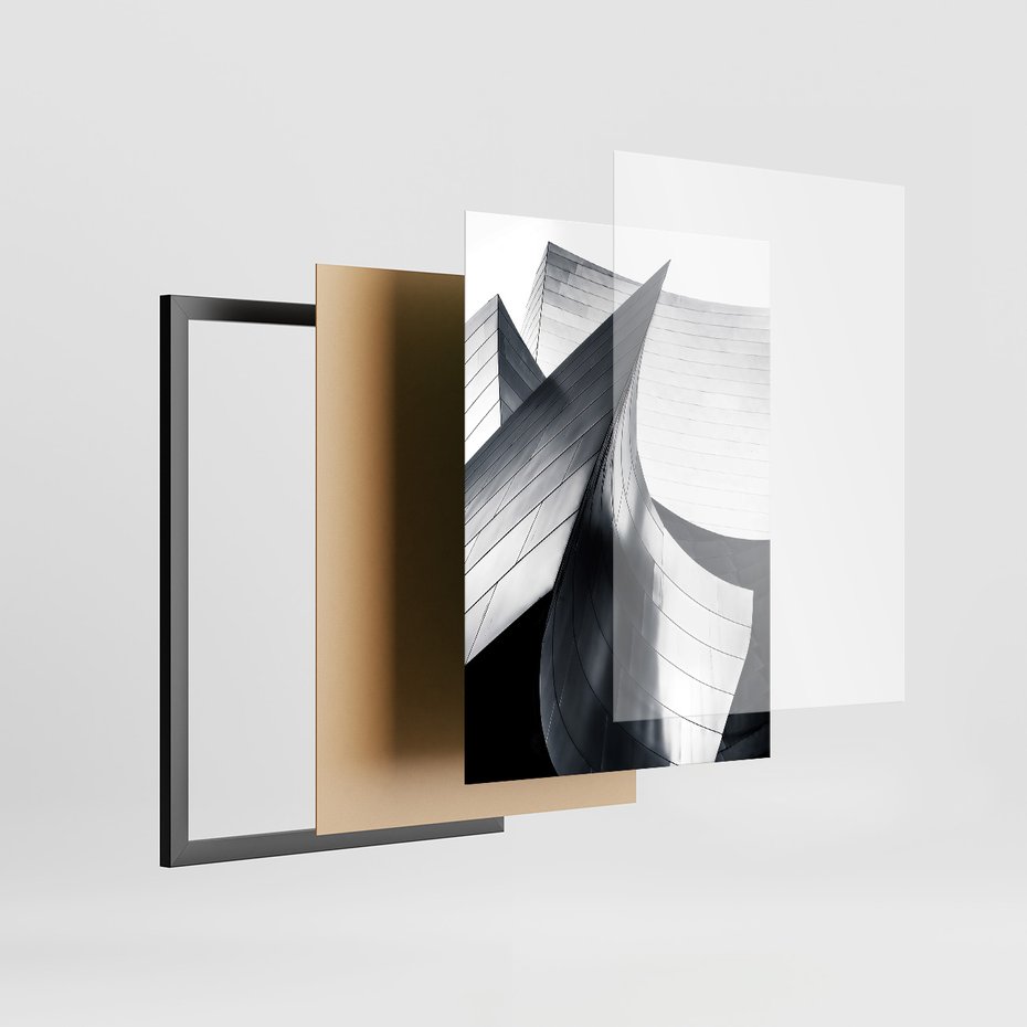 Zestaw obrazy w ramie 40x50 galeria - Nowoczesne, wieżowce, architektura - rama czarna