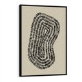 Obraz w ramie 70x100 - Nowoczesne Odbicia Wnętrza - boho plakat, czarne kropki kreski - rama czarna