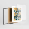 Plakat w ramie 40x50 - Impulsy Kreatywności - abstrakcyjne żółte kwiaty, kompozycja - rama czarna