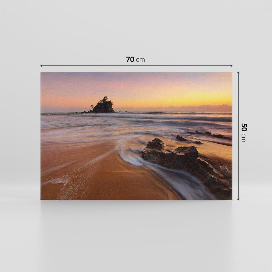 Obraz na płótnie 70x50 - Skały nad morzem - morze, plaża