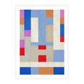 Plakat bez ramy 21x30 - Bezczasowe Przenikanie Kształtów - abstrakcyjne geometryczne kształty, olejny obraz