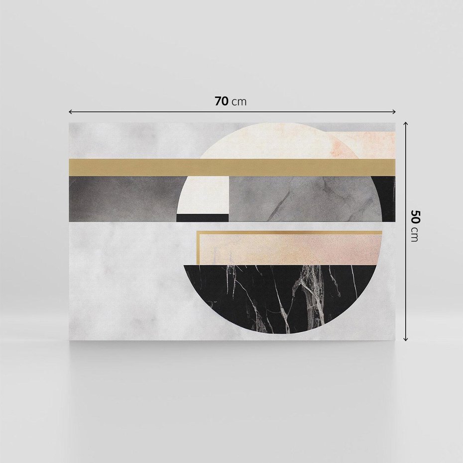 Obraz na płótnie 70x50 - Biało-Czarne Formy - nowoczesna geometria, koło