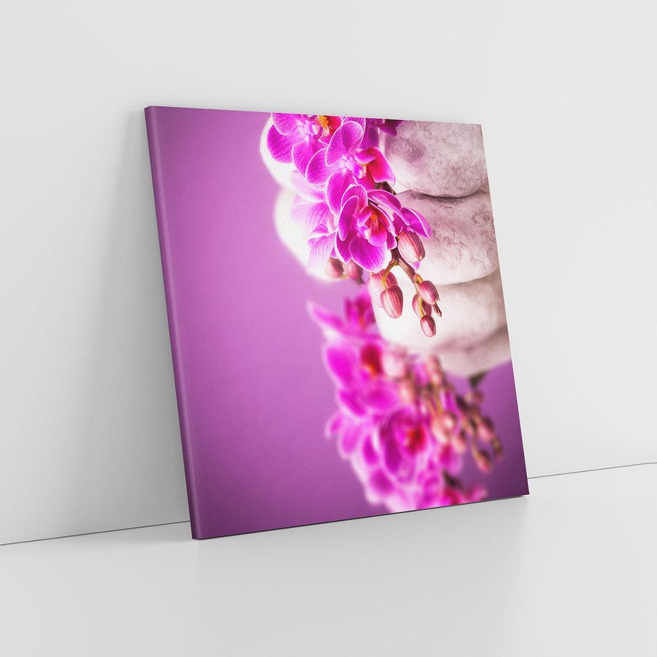 Obraz na płótnie 80x80 - Relaksująca orchidea w spa - spa, orchidea