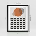 Plakat w ramie 40x50 - Geometryczna Ekspresja - geometryczny graficzny obraz, pomarańczowe koło - rama czarna