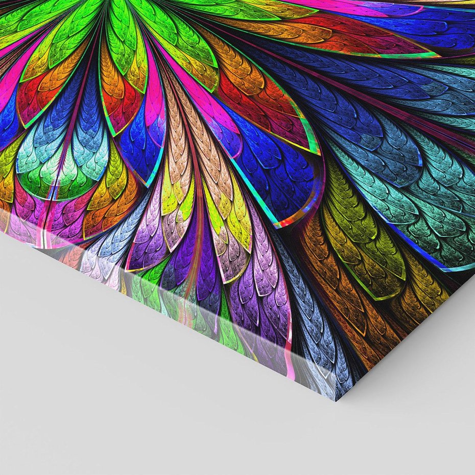 Obraz na płótnie 50x70 - Witrażowa magia na płótnie - witraż, sztuka