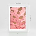 Plakat w ramie 30x40 - Różowa monstera w pełnym rozkwicie - różowa, monstera - rama biała