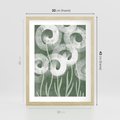 Plakat w ramie 30x40 - Spokojne Plamy Natury - zielony plakat, roślinne motywy - rama drewno