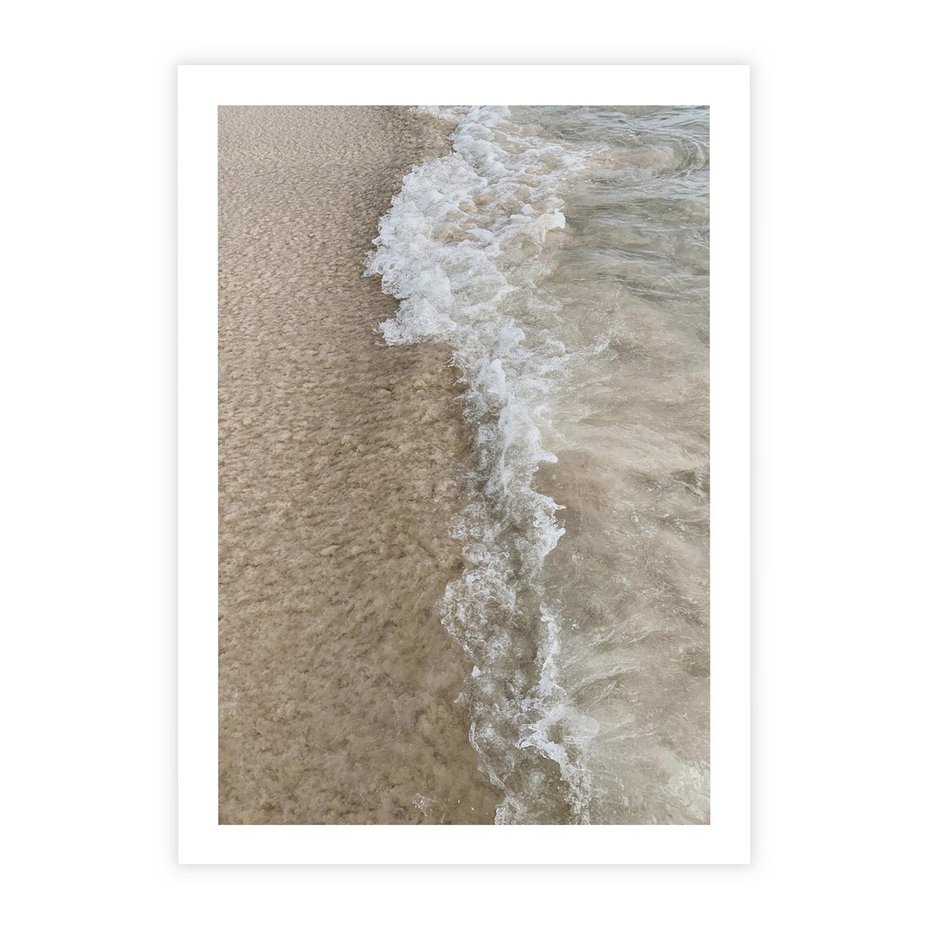 Plakat bez ramy 40x50 - Fale Morza na Piasku - plaża, morze