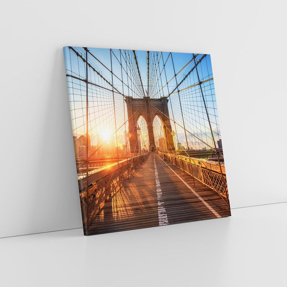 Obraz na płótnie 70x70 - Mosty Manhattanu - most, Nowy Jork