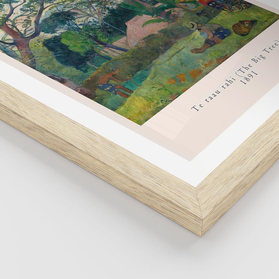 Plakat w ramie 30x40 - Gauguin: Reprodukcja i Typografia - Gauguin, reprodukcja - rama drewno