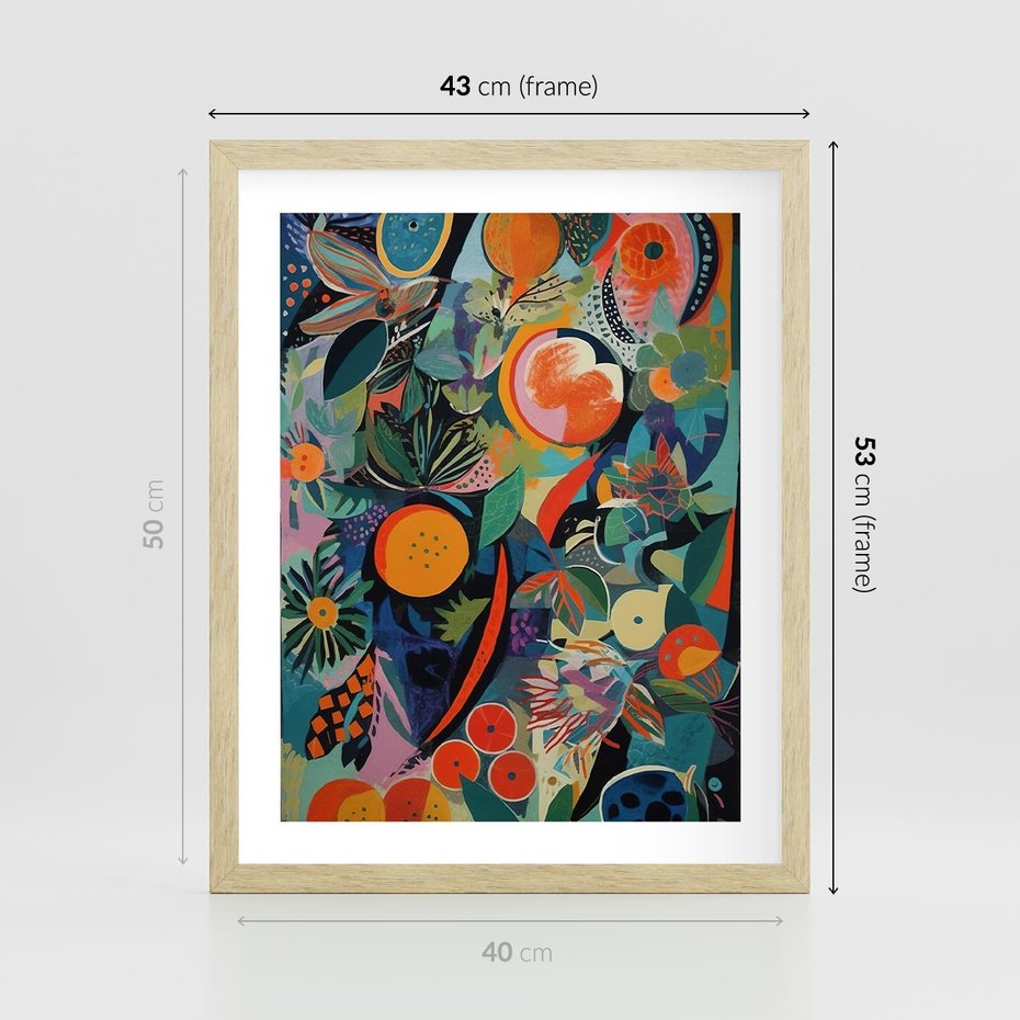 Plakat w ramie 40x50 - Echa Nietuzinkowych Wzorców - abstrakcyjny obraz olejny, jak picasso - rama drewno