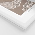 Plakat w ramie 40x50 - Harmonijne Granice - sztuka minimalizmu, biała rycina - rama biała