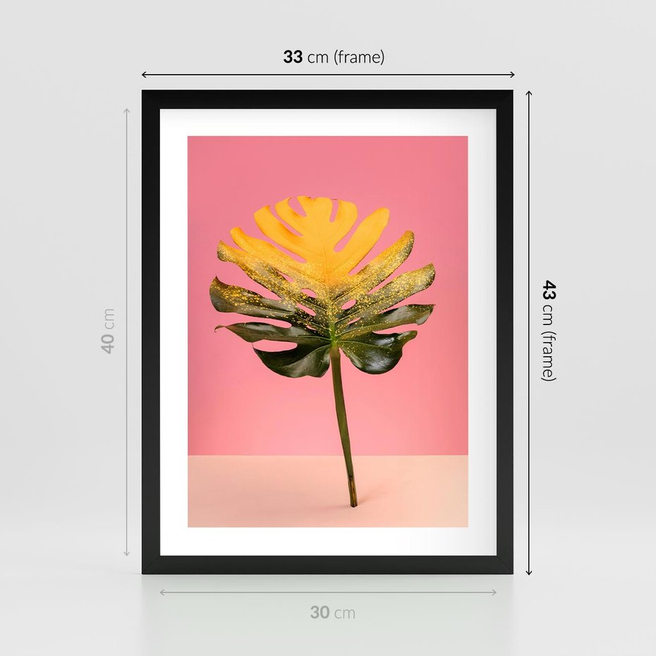 Plakat w ramie 30x40 - Majestatyczna monstera - monstera, liść - rama czarna