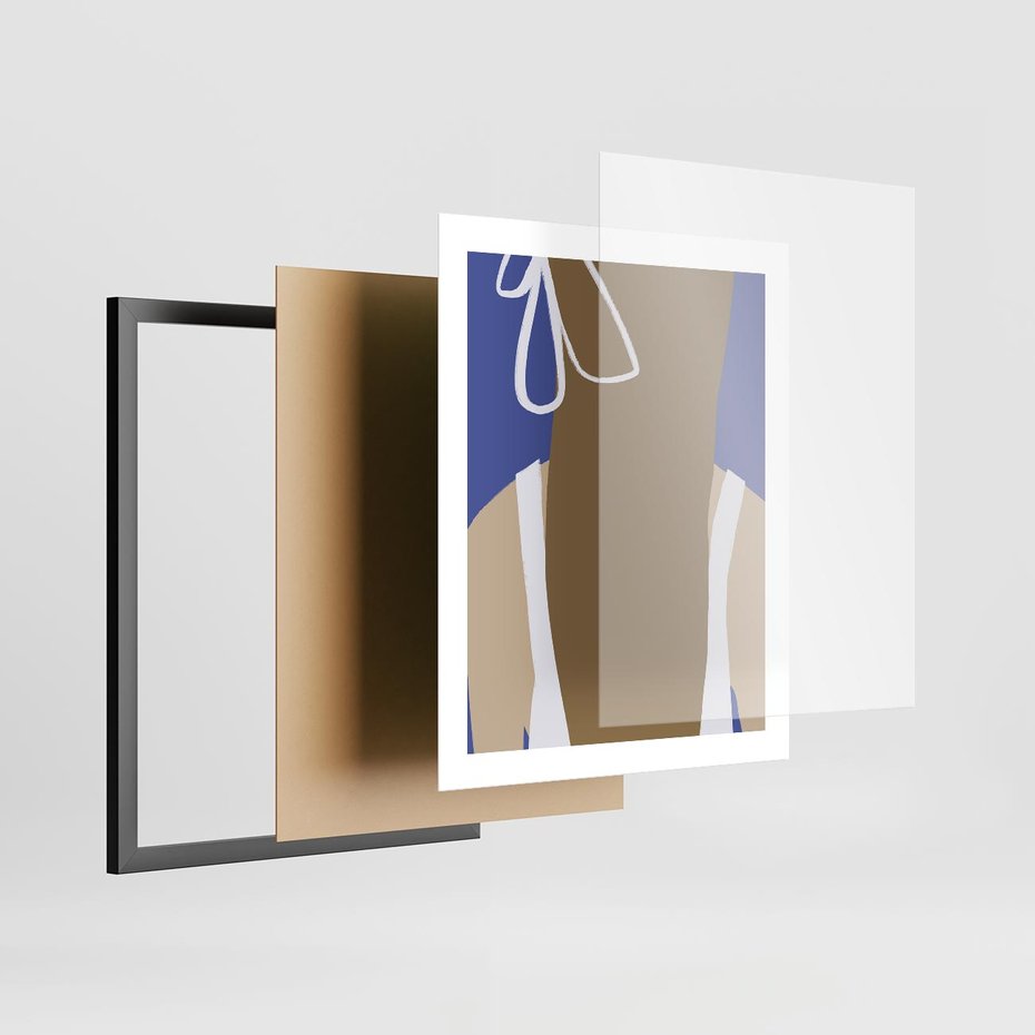 Plakat w ramie 40x50 - Kobieca Inspiracja - plakat retro, kobieta z kokardą - rama czarna