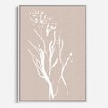 Obraz w ramie 80x120 - Impresje Pastelowych Nastrojów - minimalistyczny delikatny obraz, beżowe odcienie - rama biała