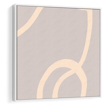 Obraz w ramie 80x80 - Wystylizowana Rewolucja - minimalistyczny obraz, nowoczesny - rama biała