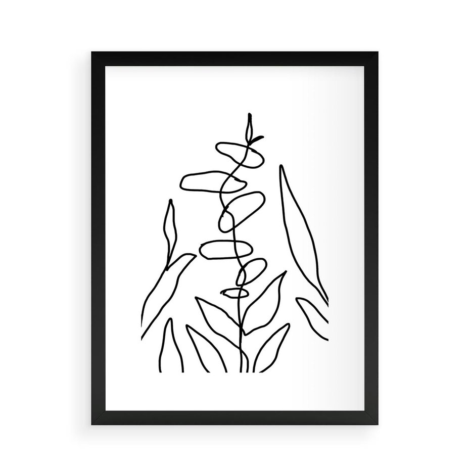 Plakat w ramie 50x70 - Konturem Naznaczone - mroczna sztuka, minimalizm - rama czarna