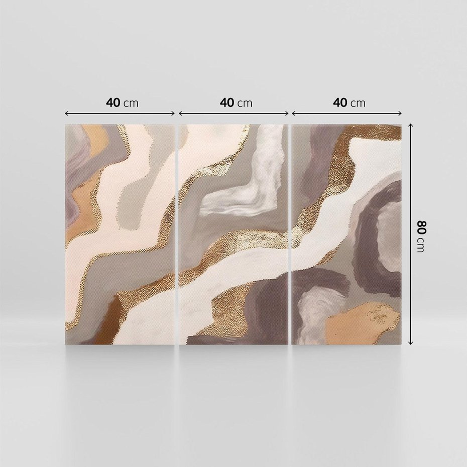 Obraz na płótnie 120x80 - Płynne Fale - abstrakcja, neutralne kolory