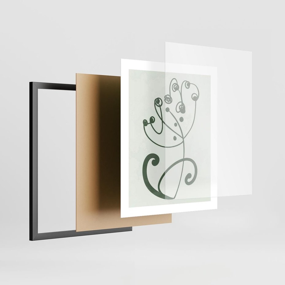 Plakat w ramie 40x50 - Zieleń Wyjątkowego Ukojenia - zielony odcień, abstrakcja - rama czarna