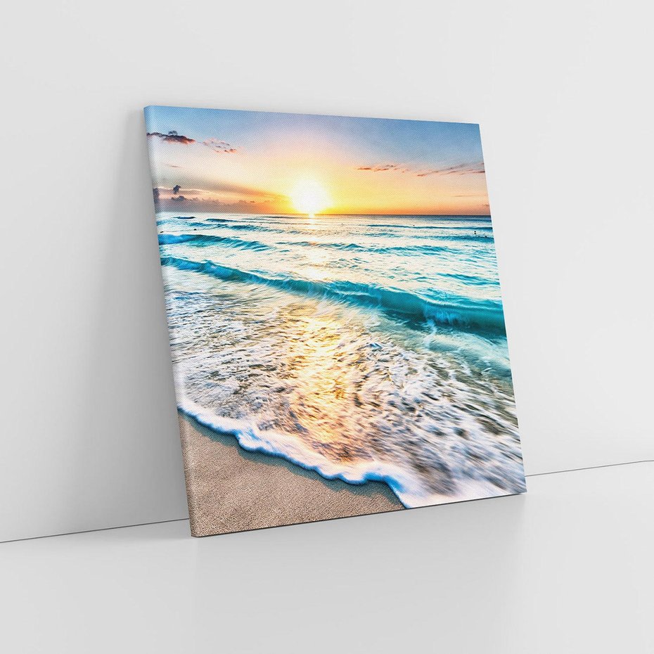 Obraz na płótnie 50x50 - Spokój morza: moment relaksu - plaża, morze