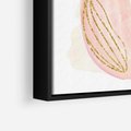 Obraz w ramie 50x50 - Impresje Przenikających Form - abstrakcyjne akwarelowe plamy, minimalizm - rama czarna