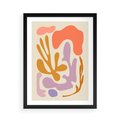 Plakat w ramie 50x70 - Ekspresjonistyczne Impulsy - abstrakcyjny obraz, pastelowe kolory - rama czarna