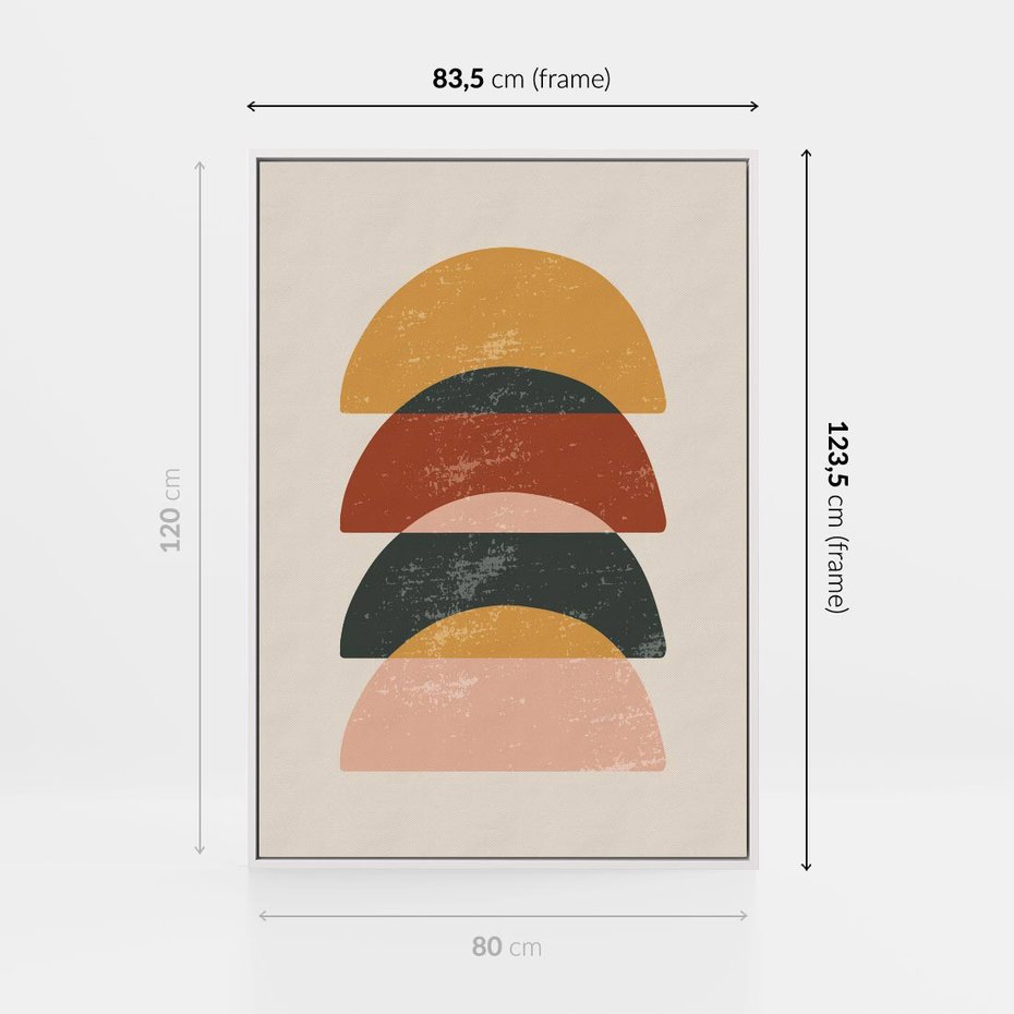 Obraz w ramie 80x120 - Energetyczne Wzory - nowoczesny plakat, abstrakcyjne kształty - rama biała