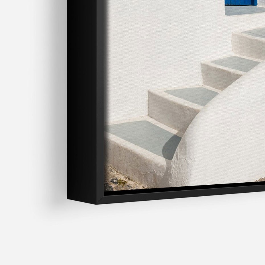 Obraz w ramie 50x70 - Powitanie Wyspy - Santorini, drzwi - rama czarna