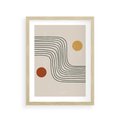 Plakat w ramie 30x40 - Czysta Refleksja - abstrakcyjna sztuka, boho kształty - rama drewno